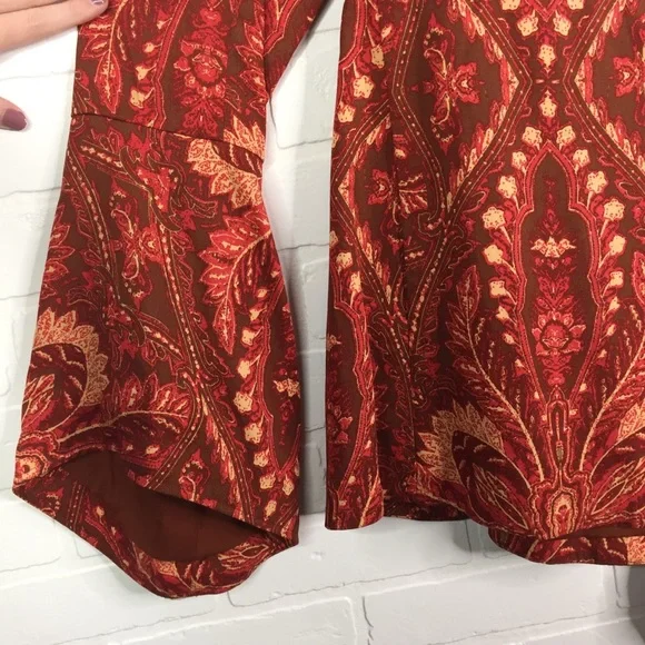 Free People Abigail Blazer Jacket Paisley Boho XS - Picture 9 of 11